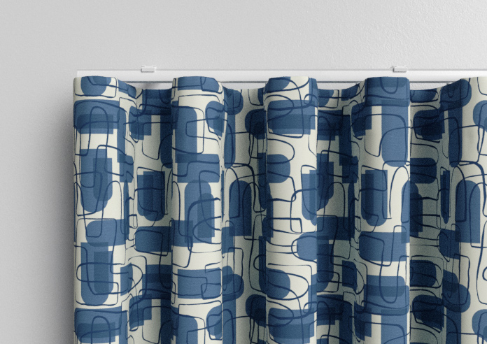 Meander, Navy - Made to Measure Curtains - Image 13